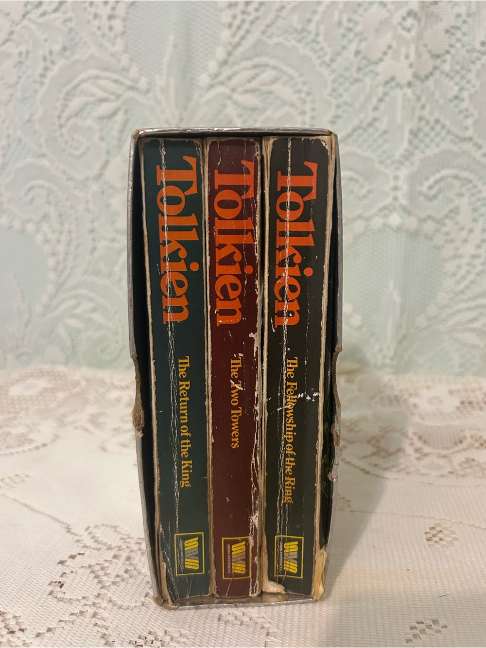 25th Anniversary Tolkien Trilogy Paperback Box Set - Green, Brown, Black 1979